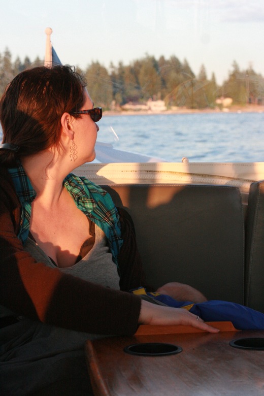 Liberty Bay boating outdoors — mama in sunglow