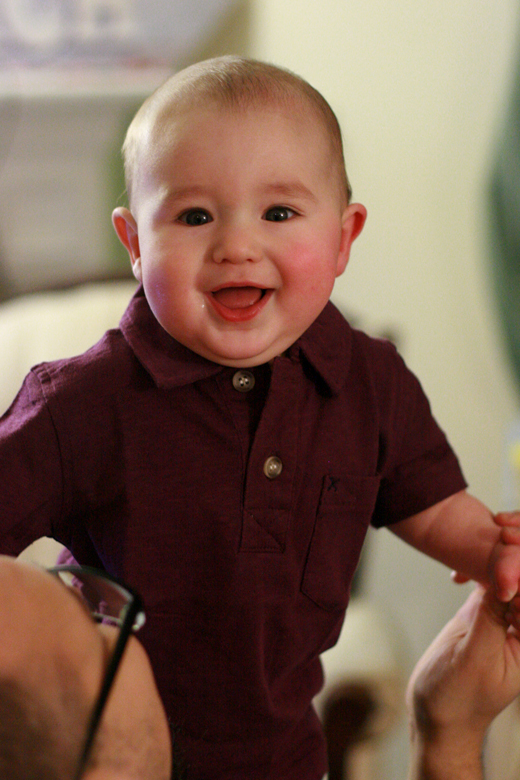 smiling baby in Fuerte polo shirt — Tea Collection giveaway