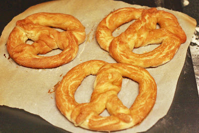 golden brown baked - cooking homemade soft pretzels