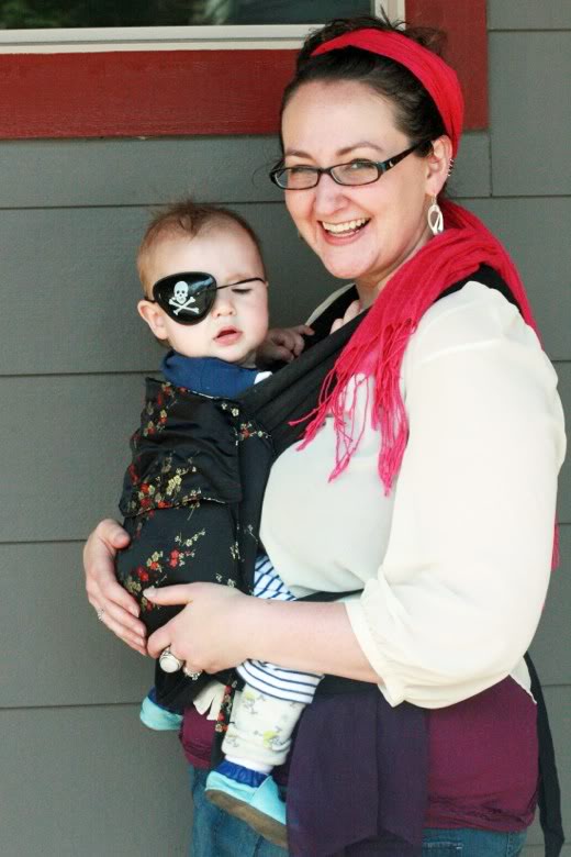 mama and baby dressed up in pirate costumes &#8212; Seafair Pirates Landing Alki Beach Seattle summer 2012
