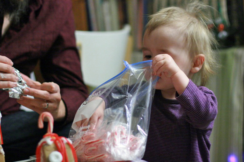 baby with bag of candy &#8212; holidays Christmas12