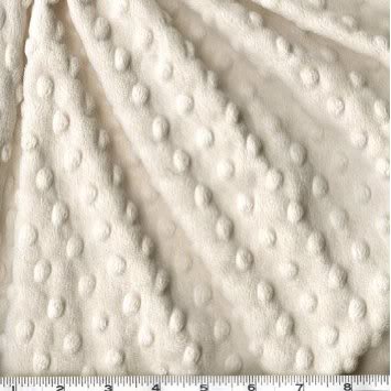 62'' Wide Minky Dimple Dot Ivory Fabric By The Yard