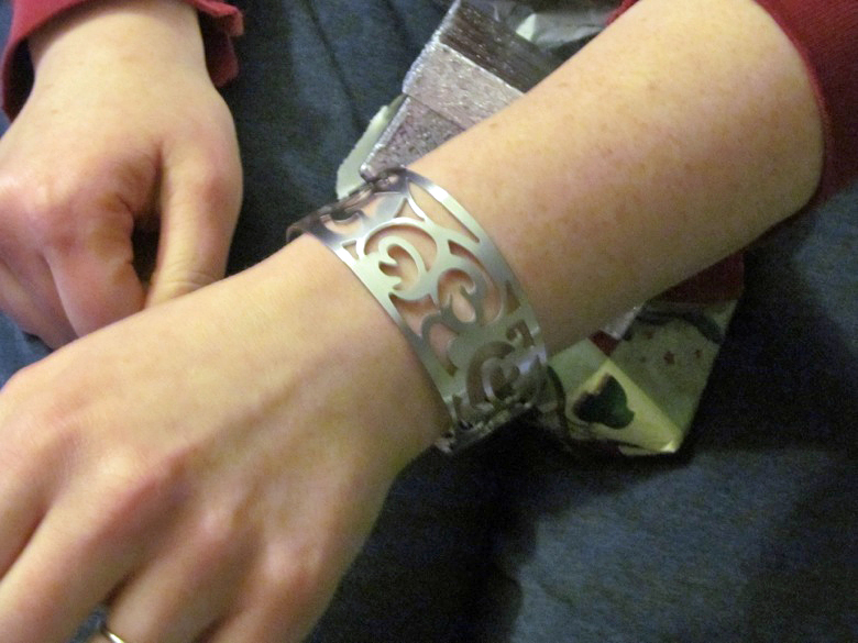 jewelry present from sam of cuff bracelet &mdash;