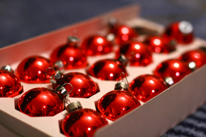 red ball Christmas ornaments 2011