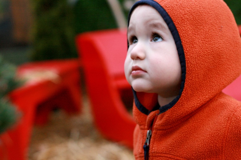 baby in orange hood