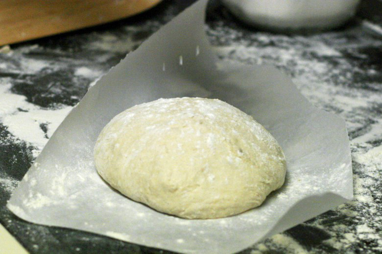dough on parchment paper - cooking homemade easy bread recipe