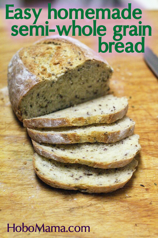 Kid-friendly homemade & healthy bread recipe with whole grains, oats, and flaxseed == no bread machine needed! == Hobo Mama