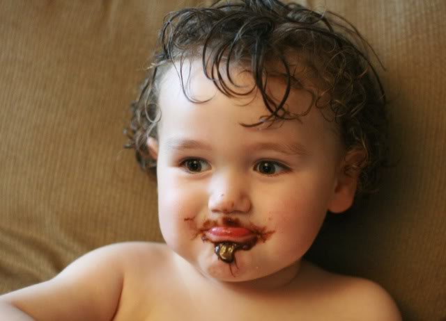 2 Nutella funny face toddler