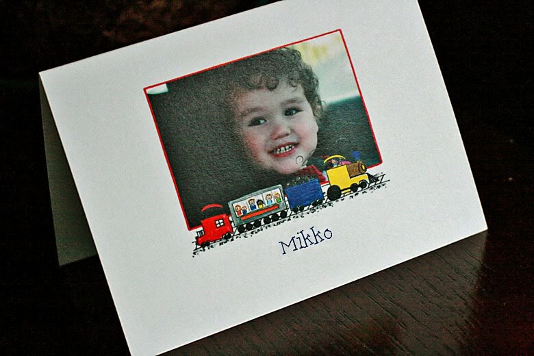 Amy Adele Children's Stationery thank-you photo card with child's name