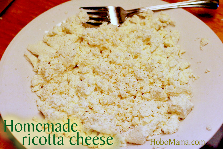How to make your own ricotta cheese == Hobo Mama